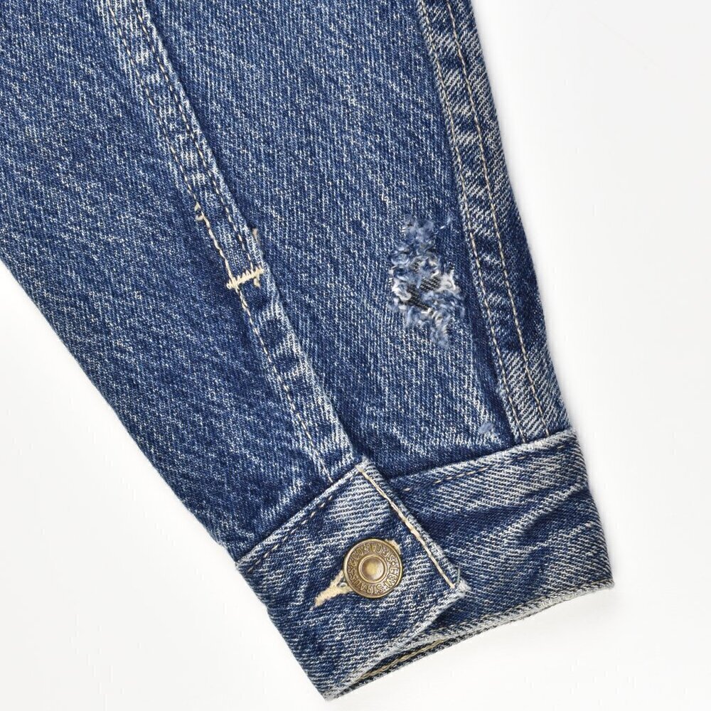 Youth Kids Vintage Levi's Denim Trucker Jacket - S - Picture 6 of 8
